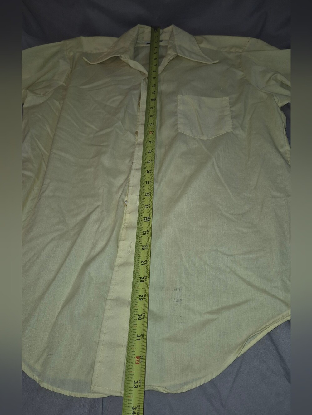 Vintage Mens Yellow Button Down Short Sleeve